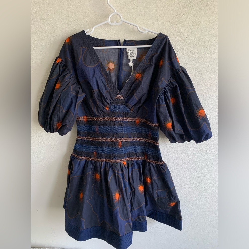 Hope For Flowers by Tracy Reese Anthropologie NWT Blue Floral Mini Dress size L